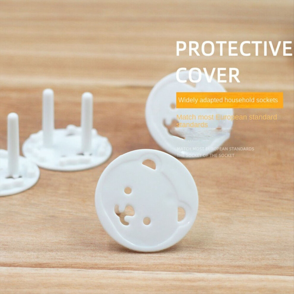 100Pcs Bear Eu Power Socket Electrical Outlet Baby Child Safety Guard Protection Anti Electric Plugs Protector Cover Exogio