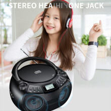 CD Player Multifunction Portable Bluetooth Radio Dual Speaker Stereo Audio Input USB UK Plug