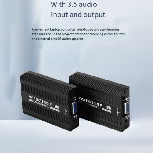 150M VGA Network Extender RJ45 Audio Transmitter Receiver Support POE Power Supply with UK Plug 1