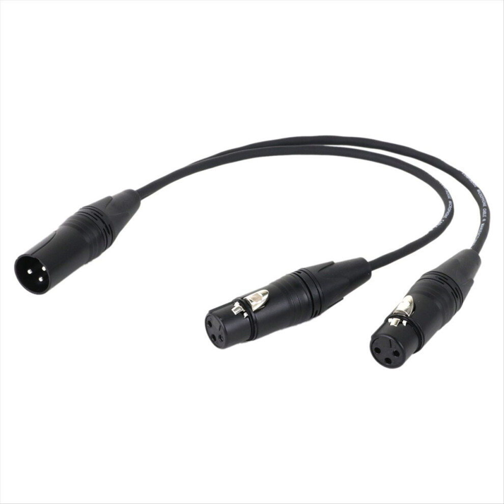 0.5M 3Pin Xlr 1 Male To 2 Female Audio Extension Cable Microphone Y Splitter Cord Line For Mixer Mic Black 4854171146403