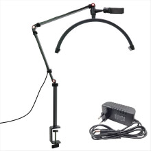 20W 16inch U-Shaped Led Half Moon Beauty Lamp Ring Eyebrow Tattoo Salon Eyelash Extension Black EU Plug