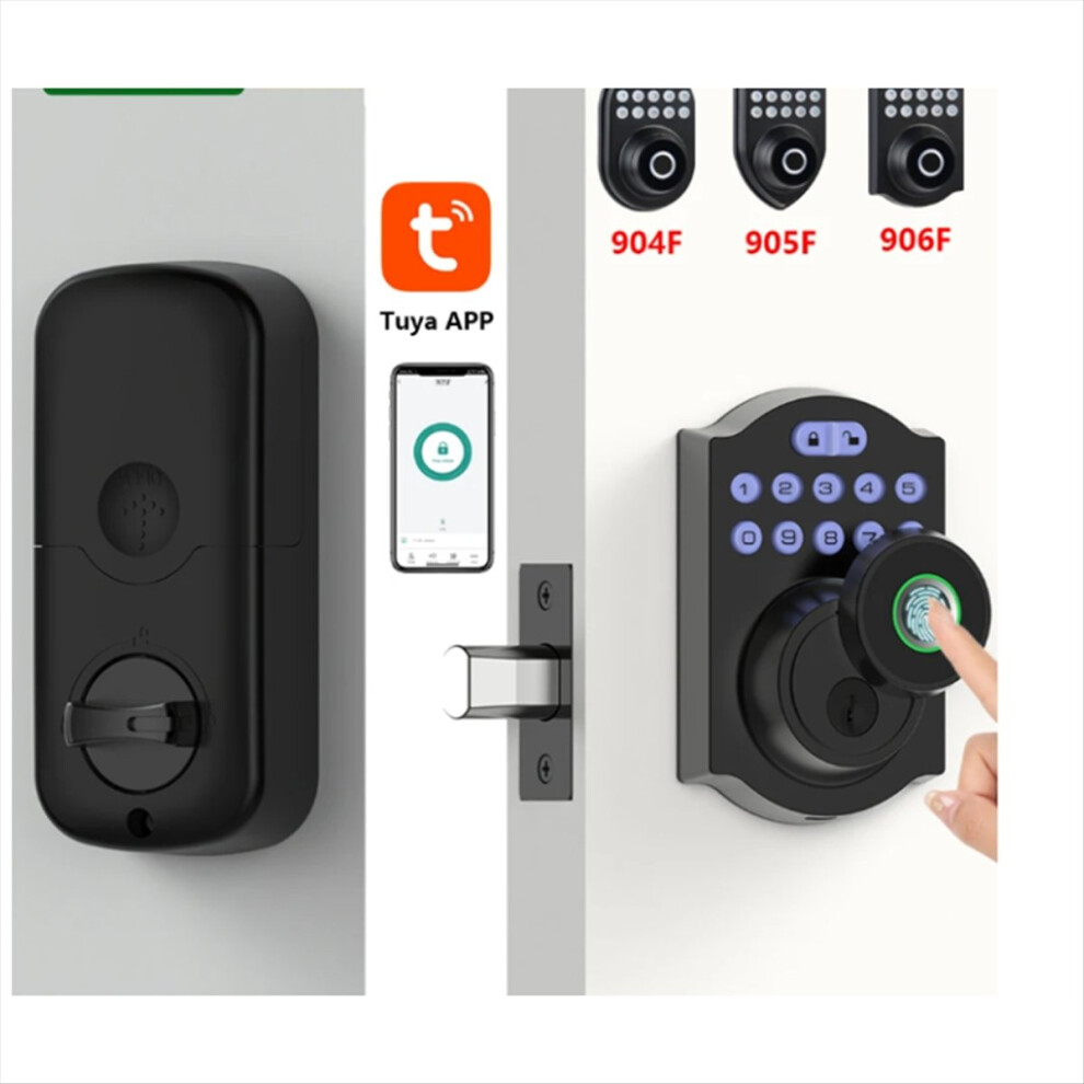 Tuya Ble Fingerprint Deadbolt Lock Smart Digital App Auto Delay With Latch Password/Key/App Remote Unlock(A) 4851702377404