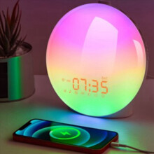 Natural Sunrise Sunset Light Alarm Clock Bedside Sleep Aid Colorful LED Night Full Screen Illusion