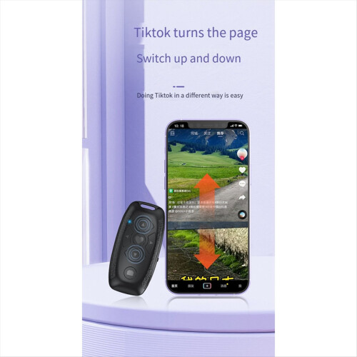 Multi-Function Rechargeable Bluetooth Remote Control for Phones, E-Book Page Turner and Selfie Camera Shutter Release 2