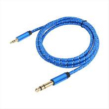 3,5-mm-auf-6,35-mm-Adapter-Aux-Kabel für Mischpultverstärker, vergoldeter 3,5-mm-Klinkenstecker, 6,5-mm-Klinkenstecker (männlich), 200 cm