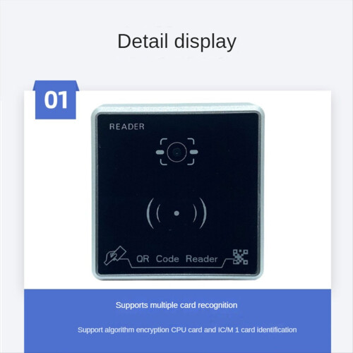 QR Code Reader Waterproof RFID Card Access Control Wiegand 26/34/66BIT Output Support CPU/IC/M1 2