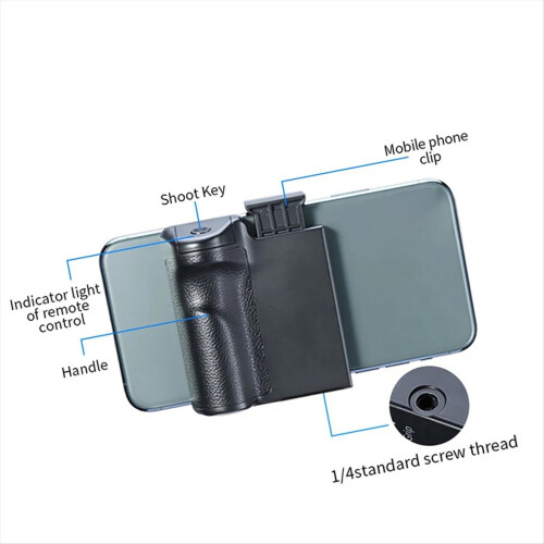 Smartphone Handheld Selfie Booster Hand Grip Bluetooth Remote Control Phone Shutter for Android 2