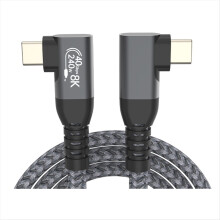USB 4 90 Degree Angle Cable 40Gbps USB4 Elbow Type C Data Transfer PD240W Fast Charging 1.5M