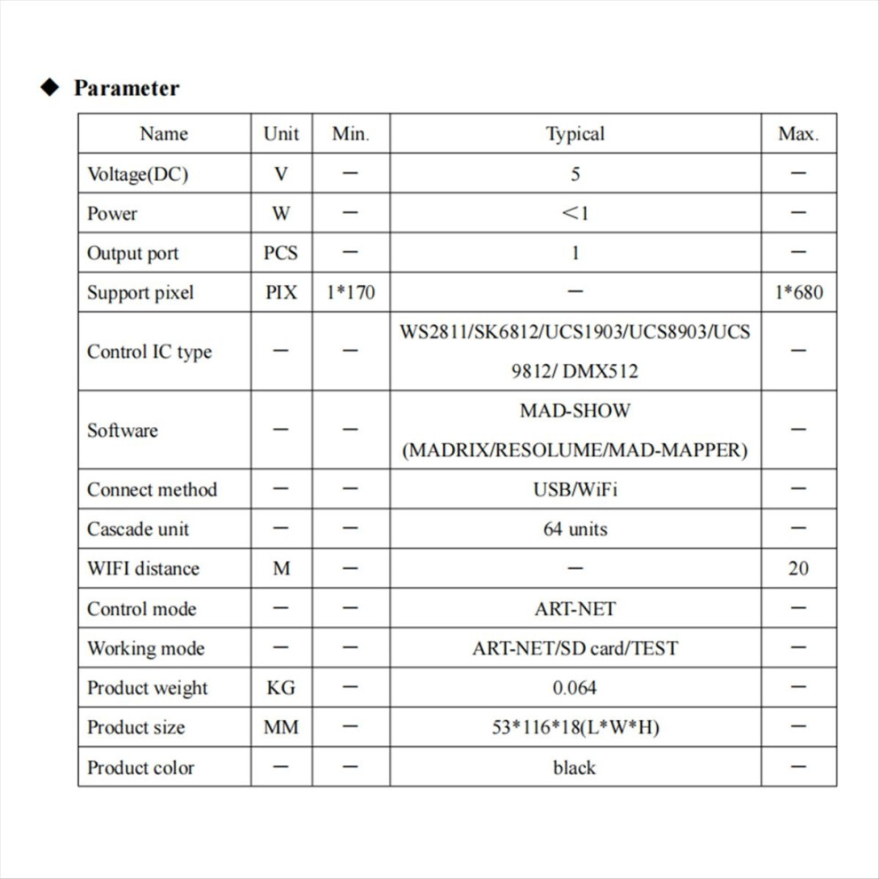Dc5v An104 Wifi Led Controller Support Artnet/Built-In Effect/ Code Writing Mode With Adapter(A) 4851702370016