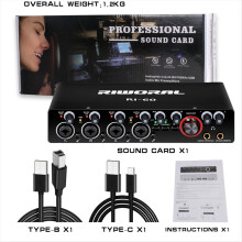 RI-60 USB-Soundkarte, professionell, 4 Kanäle, digitale Audiomischung, extern, für Computeraufnahmen