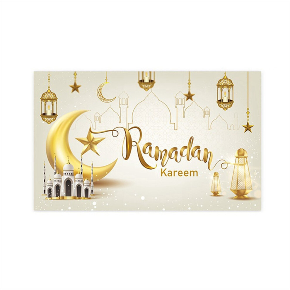 180X110cm Ramadan Festival Decor Hanging Flag Moon Row Of Lights Holiday Party Photography Background Cloth,D 4851702376094