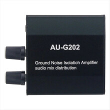 AU-G202 Ground Loop Noise Isolator Audio Mixer with 2 Inputs Outputs for PC PS Game Consoles