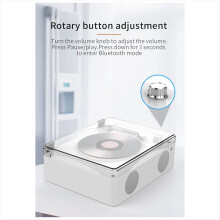 CD Player Bluetooth 5.0 Rechargeable Built-in Speaker HIFI Music Lossless Playback Infrared Remote Control,A