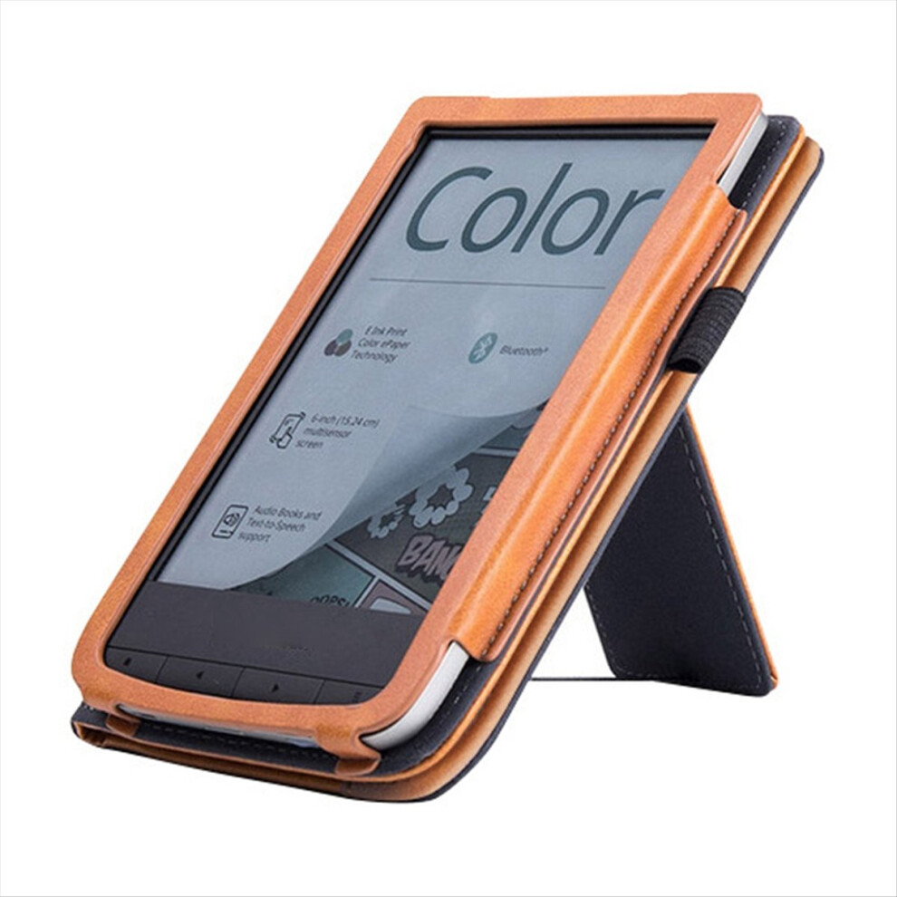 Photos - Other for Computer For Pocketbook Touch HD 3 E-Reader Stand Cover Flip PU Case with Hand Holder Dark Blue