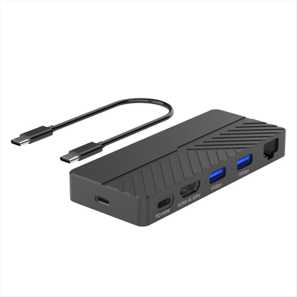 6-In-1 Expansion Dock M.2 Solid-State Mobile Hard Drive Box Nvme/Ngff Laptop Usb3.2 Extender Black 4851702383467