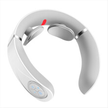 Electric Neck Massager Portable Heated Pulse for Pain Relief and Relaxation White