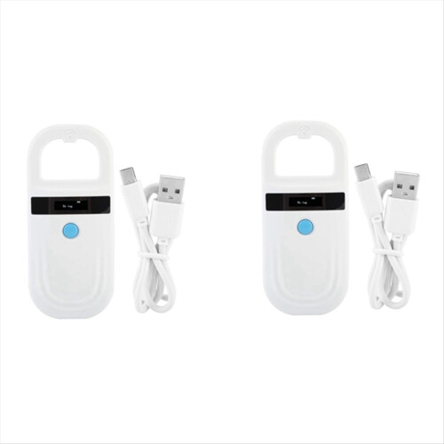 Microchips Reader RFID 134.2 Khz, ID Scanner with 0.91 Inch High Brightness OLED Display for Animal Tracking