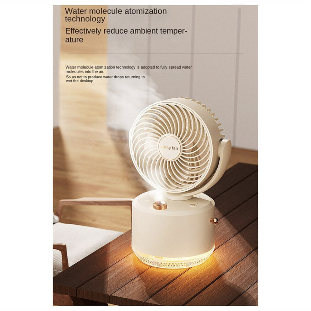 Cooling Fan Humidifier Desktop With Led Night Usb 1800Mah Silent Strong Wind-A Light 4854171135605