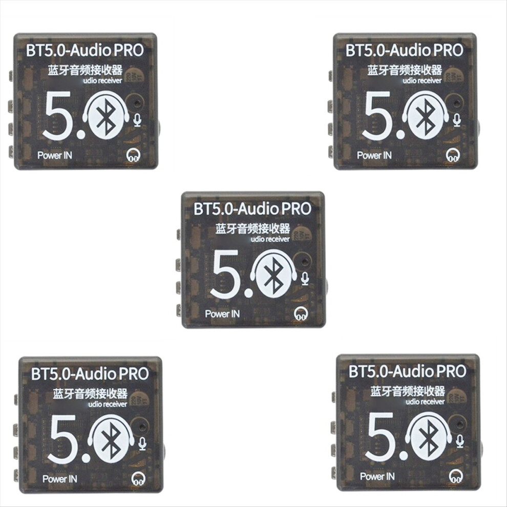 5 Pcs Bt5.0 Audio Por Receiver Mp3 Bluetooth Decoder Lossless Car Speaker Amplifier Board With Case Light 4851702382828