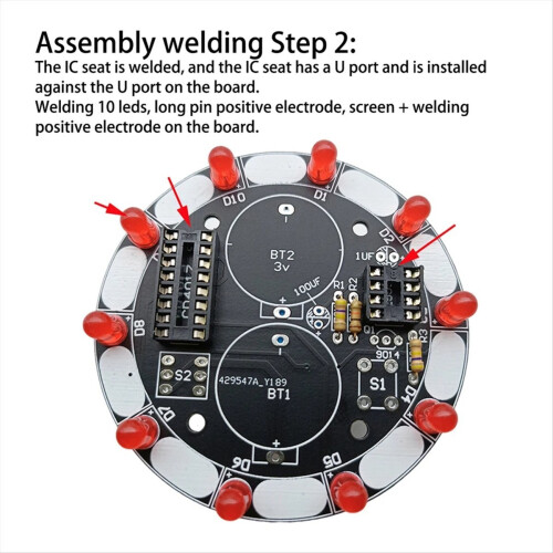 Lucky Turntable LED Light DIY Electronic Kit Welding Project Training Module for Learning Training,DIY 2