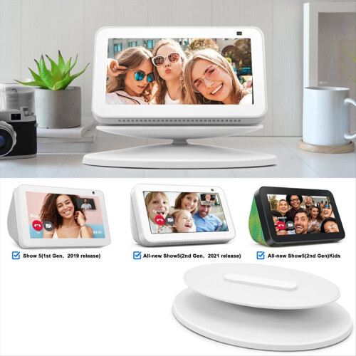 Stand for Show 5, Adjustable Speaker Mount Magnetic Holder, 360 Degree Rotation, Tilt Function - White 1