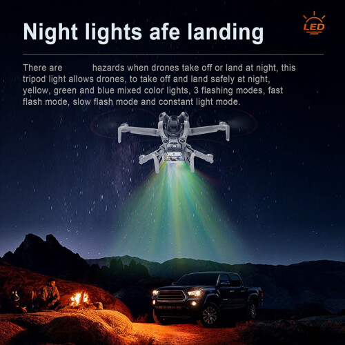 For Mini 4 Pro Lighted Height Enhancement Kickstand LED Warning Light Flashing Multi-Functional Landing Gear 1