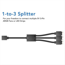 5V/3-Pin-ADD-RGB-auf-12V/4-Pin-Adapter mit 3-Wege-Splitter, 5V ARGB-12V-RGB-Konverter, Synchronisierung mit dem Motherboard