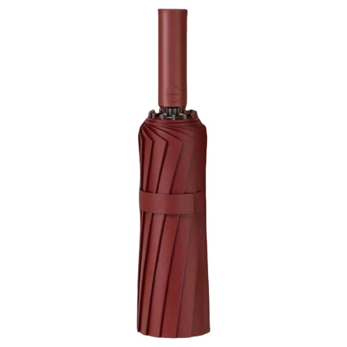 Automatic Windproof Umbrella Waterproof Windproof-wine red