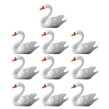 Duck Bird Garden Miniatures Ornaments 10Piece-White Swan No. 1