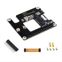 Für 5 PCIe zu M.2 HAT NVME High Speed Erweiterungskarte mit 16P Kabel GPIO Header Unterstützung Aktivkühler