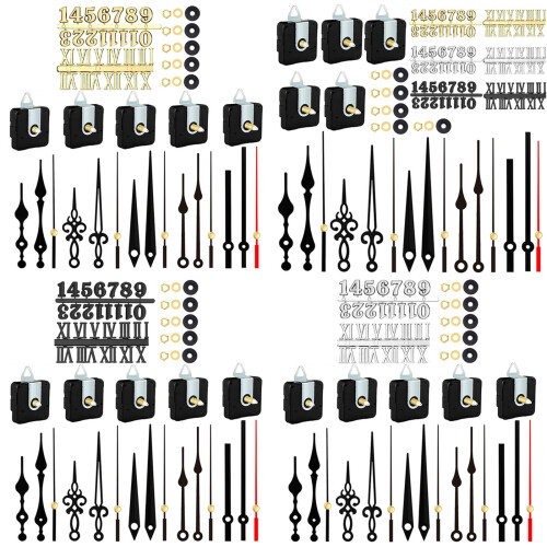 Quiet Quartzs Clock Movement Replacement-Black needle plus th 1