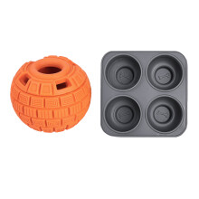 Dog Feeder Balls Engaging Chewing Puzzle Toy for-orange color