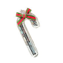 Sparkling Sphere Cane Tree Pendant-Silver ribbon bow