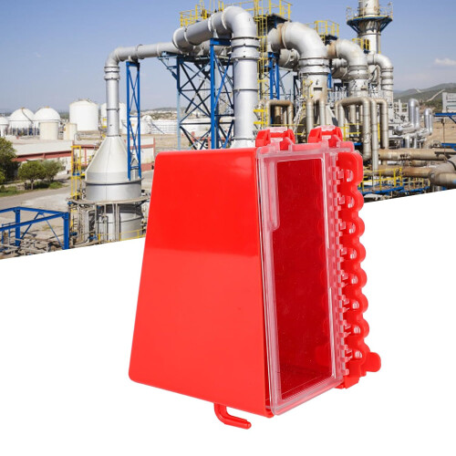 Lockout Tagout Box Kit Wall Mount 8Hole ABS Material Transparent Lid 2