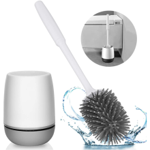 Escova de vaso sanitário de limpeza profunda, escova de silicone para vaso sanitário com tamanho compacto para suporte ventilado