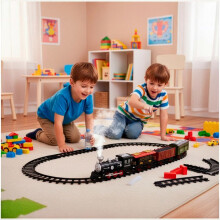 Spielzeug Dampflok - SPRINGOS - Lokomotive mit Soundeffekten - 5 Wagen - 43 Teile - CE-sicher