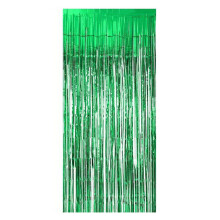 Fringes Curtain for Festives Party Decoration Metallic-Green