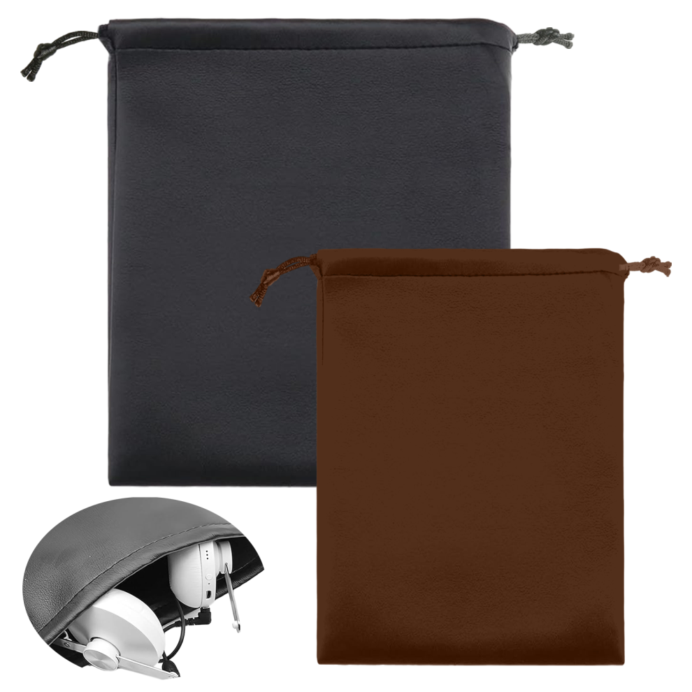Soft Microfiber Material Headphone Carrying Bag, Drawstring Design For Secure Closure, Portable Headphone Case For Safe Travel 9060116209477