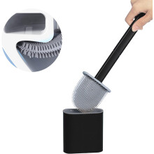 Escova de vaso sanitário para limpeza profunda, cabeça flexível, cerdas de TPR com cabo de silicone antiderrapante para uma limpeza eficiente,