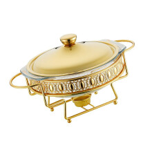Eleganter Speisewärmerbehälter aus-2,0 l rundes Gold