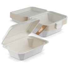 FOOGO Green 1000pcs Eco-Friendly Clamshell Takeaway Boxes, 7x5 inch,