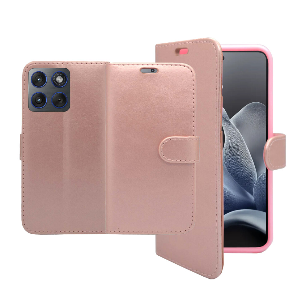 (Rose ) For Motorola Edge 70 Case Wallet Flip Pu Leather Cover Gold 3479117637411