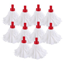 Avern Exel Standard Big White Push Fit Socket Mop Heads Red 120g | qua