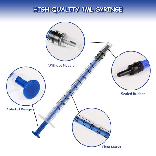 12 Pack 1ml Plastic Syringes With Luer Slip Tip, Individually Sealed 2