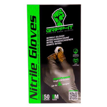 Eénmalige nitril handschoenen - Gripp-It - Maat M - Zwart - Doos van 50 stuks - Touchscreen - Zonder silicone - Ambidextrous