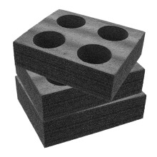 3Pcs Porta-Bebidas com 4 Divisórias para Takeout, Bar e Pub, Preto