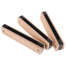 3 Pièces Harmonica En Bois 16 Trous Double Rangée Pour Débutants