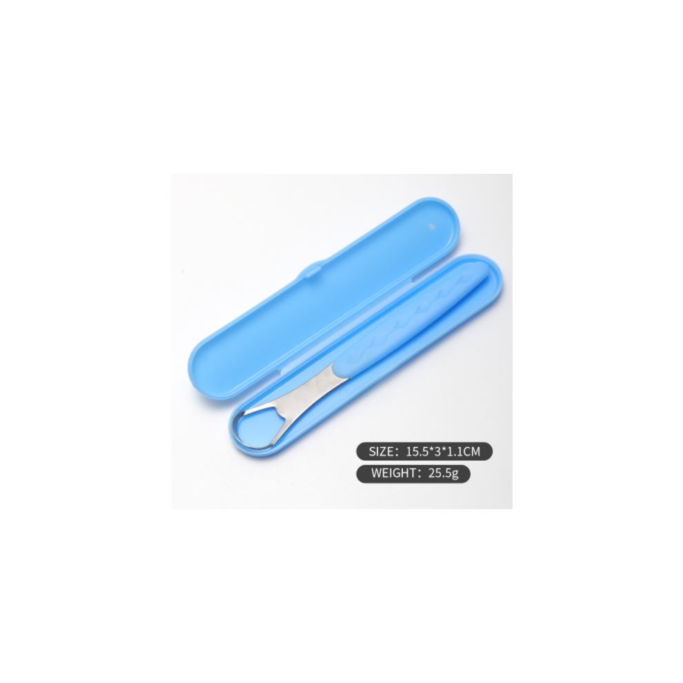 Surgical Level Stainless Steel Tongue Scraper, Oral Care Hygiene for Adults & Kids, Double Cleaning Head, Ergonomic Design, Eliminate Bad Breath, Incl