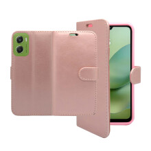(Rose Gold) For Motorola G06 Case Wallet Flip PU Leather Cover