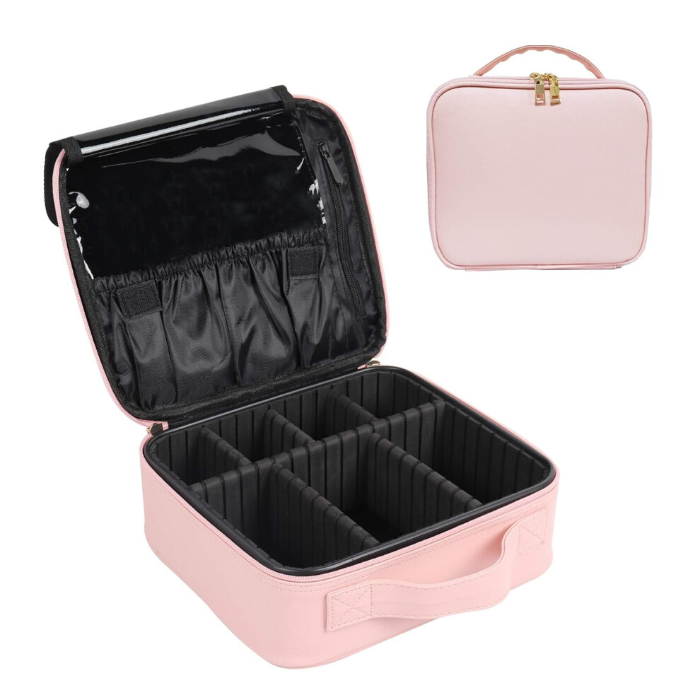 Elegant Travel Makeup Bag, Fashionable Zipper Design Water-resistant Cosmetic Organizer with Adjustable Compartments for Short Trips, Outings, Busines